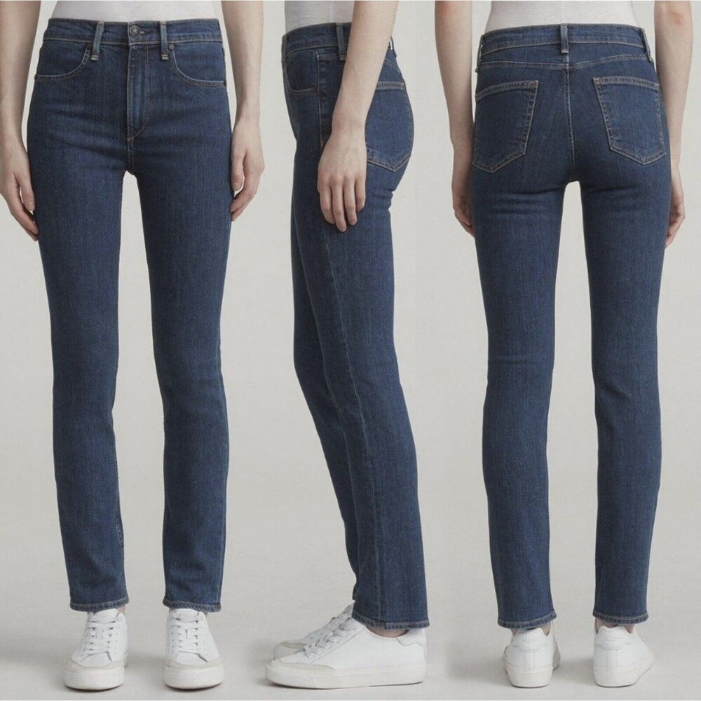 rag & bone High Rise Cigarette Ankle Jeans In Dark Paz 26